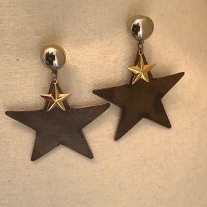🎁Large Star Earrings. Copper, gold and silver color tones.